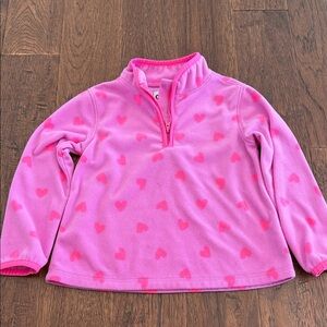 OshKosh Kids Pink Fleece with Heart Design Half Zip